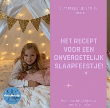 Kinderfeestje slaapfeestje tipifeestje tipitentjes te huur! beschikbaar voor biedingen