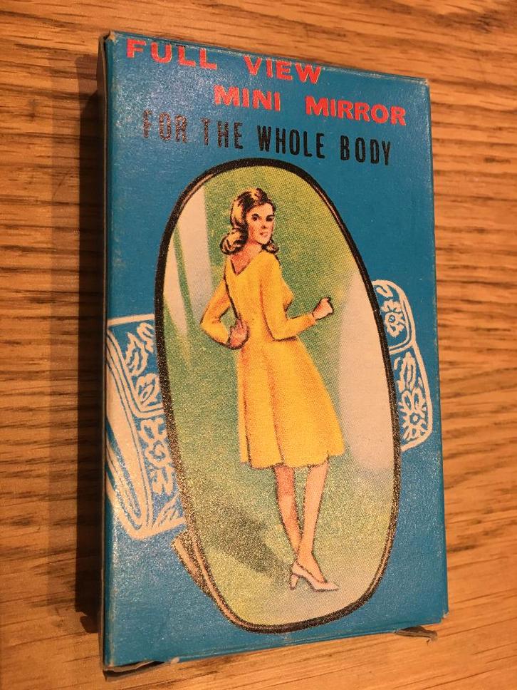 Vintage Engels mini passpiegeltje jaren 60, Antiek en Kunst, Curiosa en Brocante, Ophalen of Verzenden