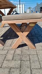 Mooie teak tafel/ bankje, Ophalen, Zo goed als nieuw, Rechthoekig, Teakhout