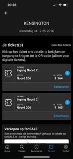 Helft vd prijs Kensington tickets 4 december Ziggo dome, Tickets en Kaartjes, Twee personen, December