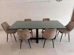 Verde Guatemala marmeren eettafel (gepolijst) incl stoelen, Huis en Inrichting, Tafels | Eettafels, Ophalen, Overige materialen