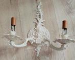 2 Brocante Wandlampjes + Kapjes, Huis en Inrichting, Lampen | Wandlampen, Ophalen, Zo goed als nieuw, Metaal, Brocante