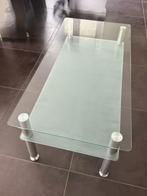 Glazen design salontafel, Huis en Inrichting, Tafels | Salontafels, Ophalen, Gebruikt, 100 tot 150 cm, 50 tot 75 cm