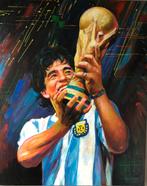 Alex L- Diego Maradona- Handgeschilderd (100%)- Origineel, Ophalen of Verzenden