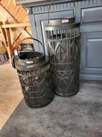 Te koop 2 grote riviera maison windlichten zwart, Ophalen, Overige materialen, Zwart, Zo goed als nieuw