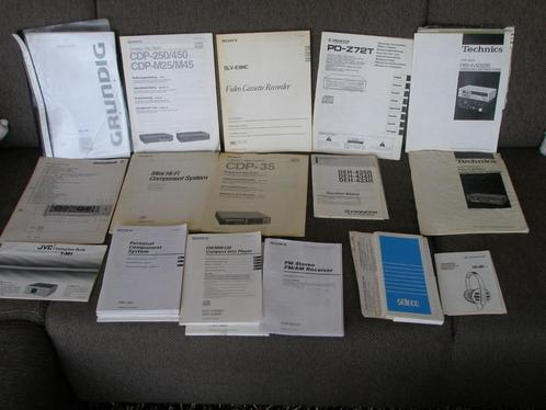 Verzameling Gebruikers Handleidingen Audio (nog 32 stuks), Audio, Tv en Foto, Stereo-sets, Gebruikt, Cassettedeck, Cd-speler, Dvd-speler