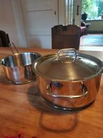 Atag inductie pannen, 20 en 16 cm, 1 met deksel, 1 steelpan, Huis en Inrichting, Keuken | Potten en Pannen, Ophalen, Zo goed als nieuw