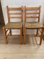 2 charmante stoelen met rieten zitting, Huis en Inrichting, Stoelen, Ophalen of Verzenden, Zo goed als nieuw, Bruin, Twee