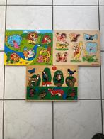 3 houten insteekpuzzels peuters dieren, Ophalen of Verzenden, Zo goed als nieuw, Van hout, Minder dan 10 stukjes