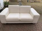 White leather two-seat sofa, Huis en Inrichting, Banken | Sofa's en Chaises Longues, Ophalen, Gebruikt, 150 tot 200 cm, Tweepersoons