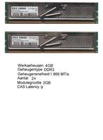 Snel DDR 3 OCZ geheugen kit van 4 GB (2x2), Computers en Software, RAM geheugen, Ophalen, Gebruikt, DDR3, Desktop