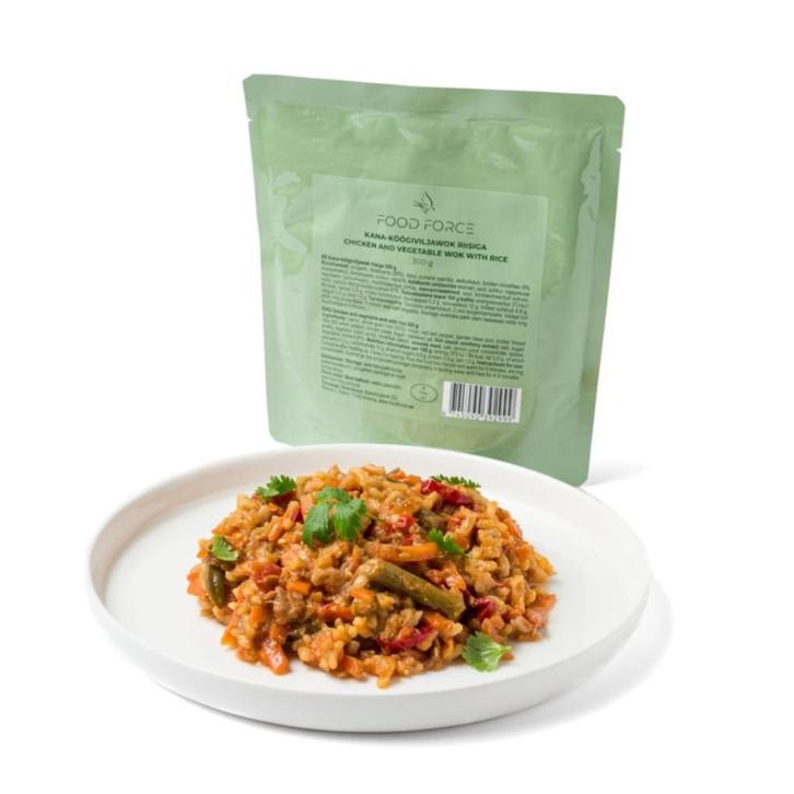 Chicken and vegetable wok with rice 300g Food Force, Outdoor, Caravans en Kamperen, Kampeeraccessoires, Nieuw, Verzenden