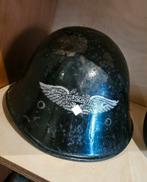 Nederlandse M27 helm hergebruikt als Duitse Luftschutzhelm, Verzamelen, Ophalen of Verzenden, Landmacht, Nederland, Helm of Baret
