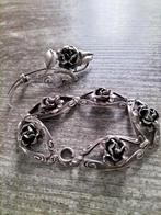 Prachtige antieke zilveren roos armband en broche., Sieraden, Tassen en Uiterlijk, Antieke sieraden, Verzenden, Zilver, Broche