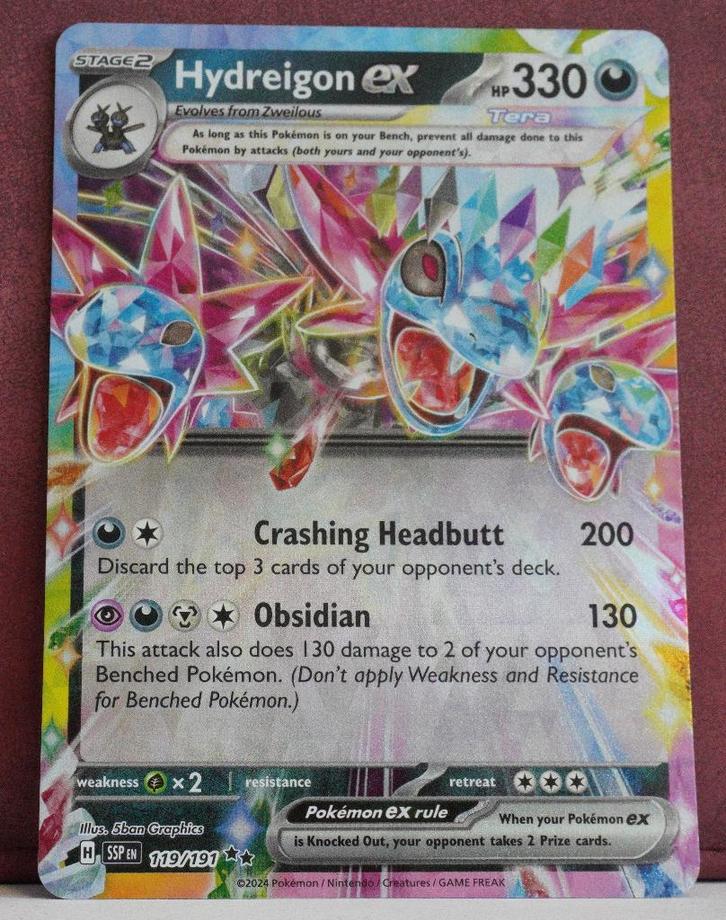 Hydreigon EX 119-191 Surging Sparks Pokémon Kaart, Hobby en Vrije tijd, Verzamelkaartspellen | Pokémon, Nieuw, Losse kaart, Verzenden