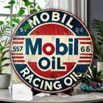Vintage metalen bord rond Mobil Racing Oil (20cm), Ophalen of Verzenden, Nieuw