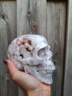 UNIEK // grote skull bloemagaat druzy 2.6 kg, Verzamelen, Mineralen en Fossielen, Verzenden