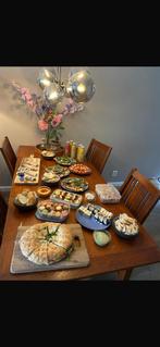 Eettafel met 6 stoelen, Huis en Inrichting, Tafels | Eettafels, Ophalen, Gebruikt, 50 tot 100 cm, Vijf personen of meer