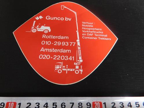 sticker Rotterdam Amsterdam Gunco bv DAF Terminal, Verzamelen, Stickers, Zo goed als nieuw, Bedrijf of Vereniging, Ophalen