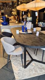 Eettafel Denzel Mangohout Zwart – 200cm Nu Extra voordelig !, Vijf personen of meer, Metaal, Ovaal, Nieuw