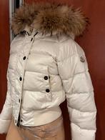 MONCLER jas met bontkraag konijn maat XS 0 origineel, Wit, B, Ophalen of Verzenden, Zo goed als nieuw