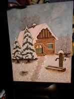 Schilderij winterlandschap, Antiek en Kunst, Ophalen of Verzenden