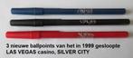 3 perfect schrijvende BALLPOINTS SILVER CITY casino L. Vegas, Nieuw, Balpen, Ophalen of Verzenden, Met reclame