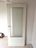 Jaren 70 houten binnendeur met glas, Ophalen, Gebruikt, 80 tot 100 cm, Binnendeur