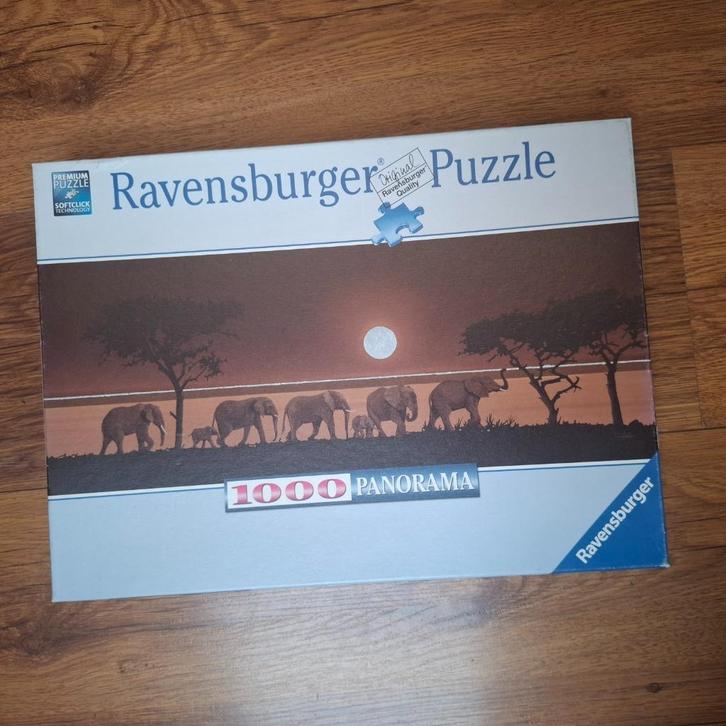 Ravensburger puzzel olifanten 999 st, Hobby en Vrije tijd, Denksport en Puzzels, Zo goed als nieuw, 500 t/m 1500 stukjes, Ophalen