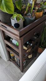 Mooie houten drankkast met lade en dienblad, Ophalen, Hout, Minder dan 50 cm
