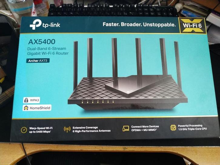 Archer AX73 AX5400 Wi-Fi 6 Router, Computers en Software, Routers en Modems, Nieuw, Router, Ophalen of Verzenden
