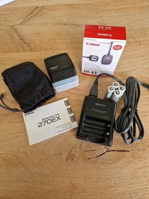Foto studio flitser canon speedlite en canon OC-E3 shoe cord, Audio, Tv en Foto, Fotografie | Accu's en Batterijen, Zo goed als nieuw