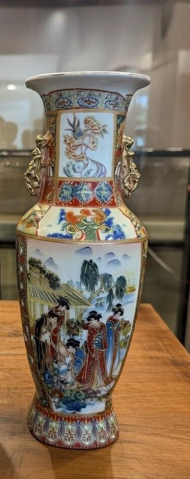 Chinese porseleinen vaas met handgrepen handbeschilderd, Antiek en Kunst, Antiek | Vazen, Ophalen