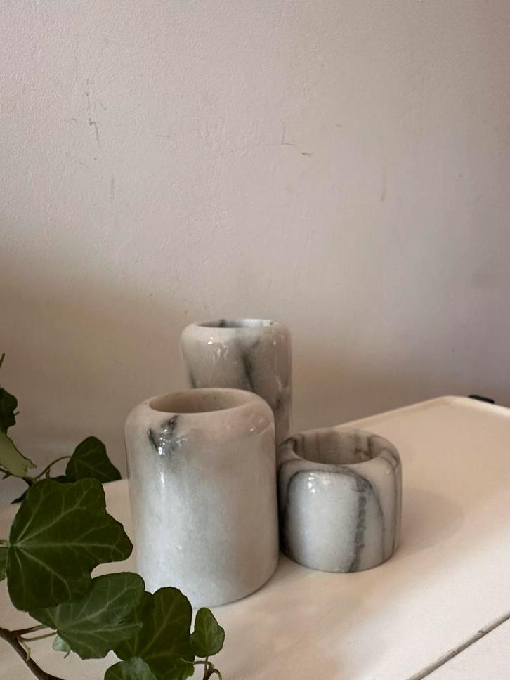 Set van 3 onyx kandelaars, Antiek en Kunst, Antiek | Woonaccessoires, Ophalen of Verzenden