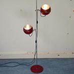Vintage bollen vloerlamp rood, Huis en Inrichting, Lampen | Vloerlampen, Ophalen, Gebruikt, Vintage, Metaal