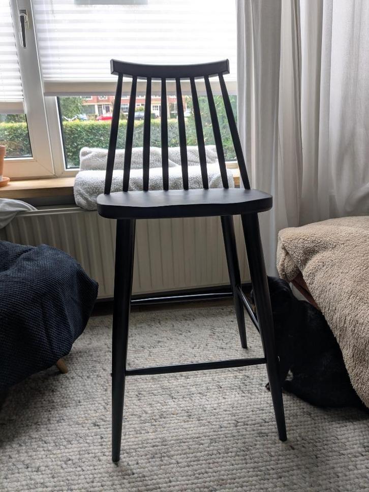 Barkruk - 65cm zithoogte - zwart, Huis en Inrichting, Barkrukken, Zo goed als nieuw, 60 tot 90 cm, Kunststof, Metaal, 3 krukken