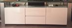 Tv meubel hoogglans wit, met glasplaat., Ophalen, 25 tot 50 cm, Minder dan 50 cm, Kunststof