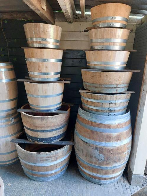 Eiken Bloembakken / Boombakken, Tuin en Terras, Bloembakken en Plantenbakken, Gebruikt, Hout, Binnen, Balkon, Tuin, 30 tot 60 cm