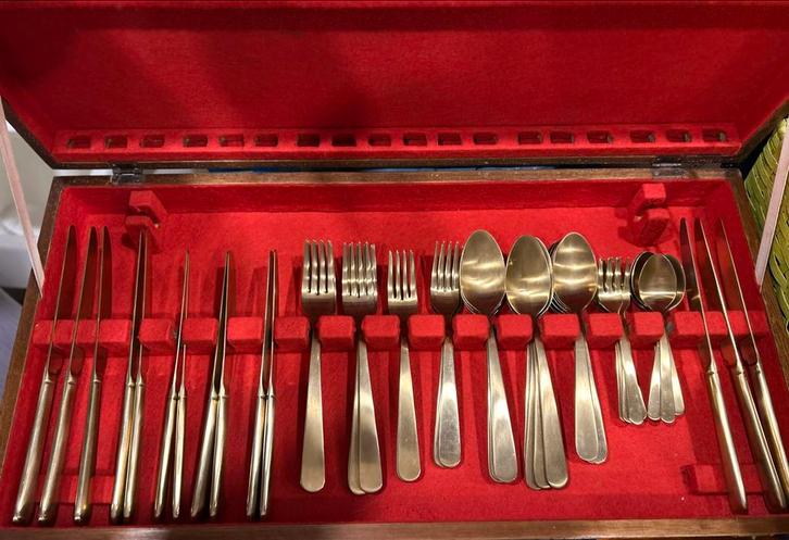 Kempen en Begeer Bestekset goud 18/10, Huis en Inrichting, Keuken | Bestek, Zo goed als nieuw, Bestekset, Ophalen of Verzenden