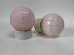 Vintage roze Thabur plafondlamp Art Deco jaren dertig lamp, Huis en Inrichting, Ophalen of Verzenden, Zo goed als nieuw, Glas