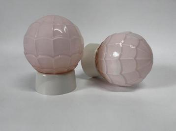 Vintage roze Thabur plafondlamp Art Deco jaren dertig lamp beschikbaar voor biedingen