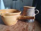 oud Frans aardewerk pot en steelpan, Antiek en Kunst, Antiek | Keramiek en Aardewerk, Ophalen of Verzenden