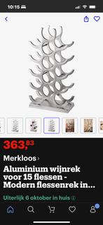 Aluminium wijnrek 15flessen, Huis en Inrichting, Woonaccessoires | Wijnrekken, Ophalen, Zo goed als nieuw, Metaal, 5 tot 15 flessen
