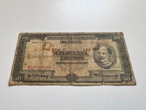 Biljet 50 Escudos Portugees Mozambique, Postzegels en Munten, Bankbiljetten | Afrika, Los biljet, Overige landen, Verzenden