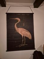 Wanddecoratie Kraanvogel/Reiger zwart beige, Huis en Inrichting, Woonaccessoires | Wanddecoraties, Ophalen, Zo goed als nieuw