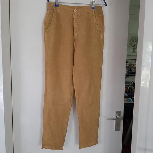 Linnen broek merk Tandem,  maat 36/38, Kleding | Dames, Broeken en Pantalons, Nieuw, Maat 38/40 (M), Geel, Lang, Ophalen of Verzenden