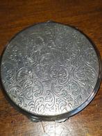 Verzilverde antieke8 Art Nouveau Poederdoos met Dolfijn, Antiek en Kunst, Antiek | Goud en Zilver, Ophalen of Verzenden, Zilver