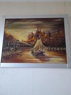 Mooi geschilderd schilderij 110x85, Antiek en Kunst, Ophalen