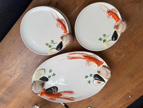 Vis Servies - 8 Borden & Schaal, Huis en Inrichting, Keuken | Servies, Zo goed als nieuw, Ophalen of Verzenden