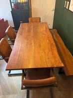 Hout Eettafel / Solid Wood Dining Table, Huis en Inrichting, Tafels | Eettafels, Ophalen, Gebruikt, 100 tot 150 cm, 200 cm of meer